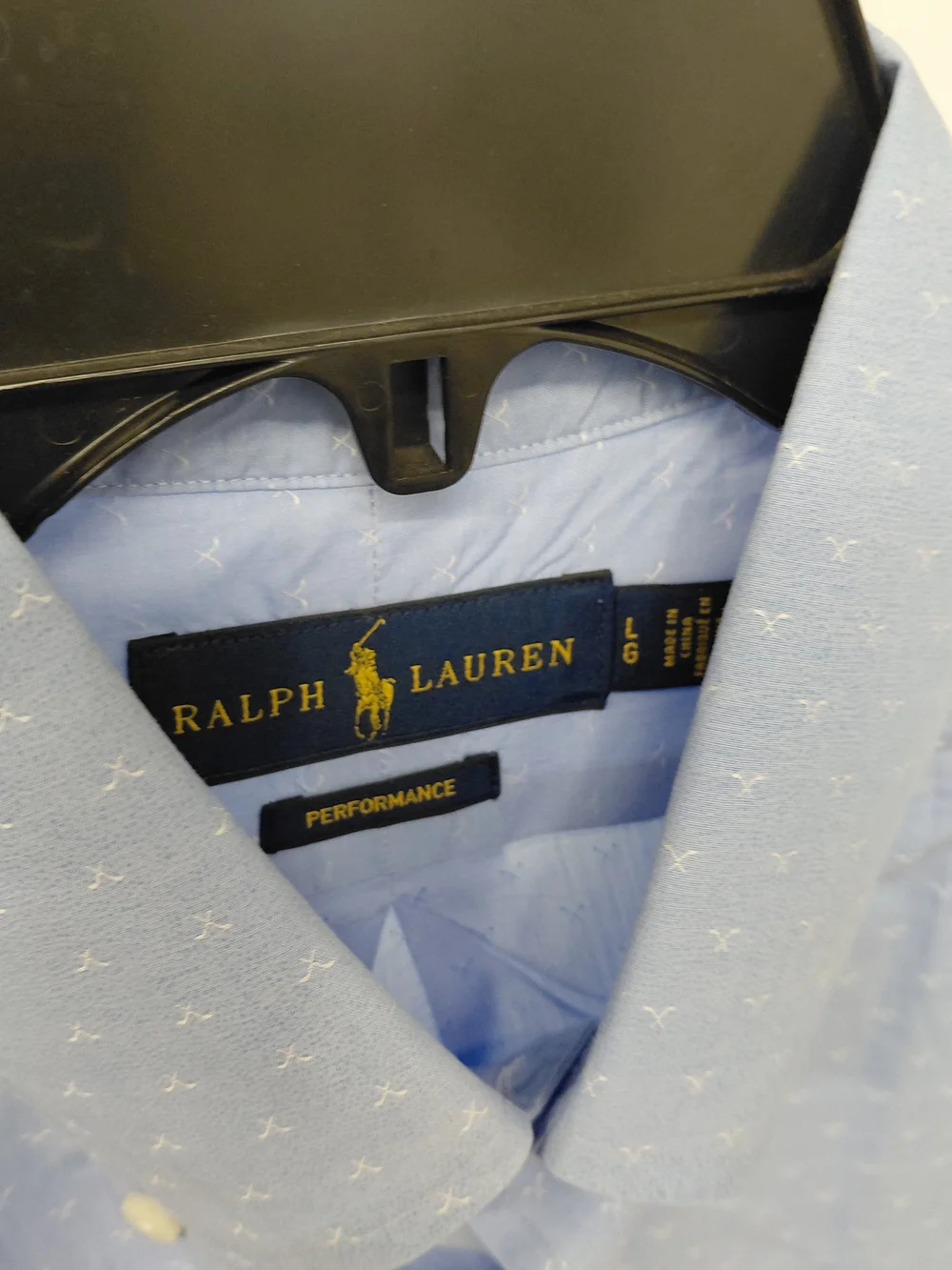 Polo Ralph Lauren Men's Light Blue Performance Button-Down Shirt - Lg